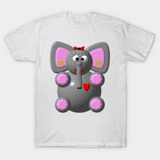 Cute Elephant wearing Earrings T-Shirt